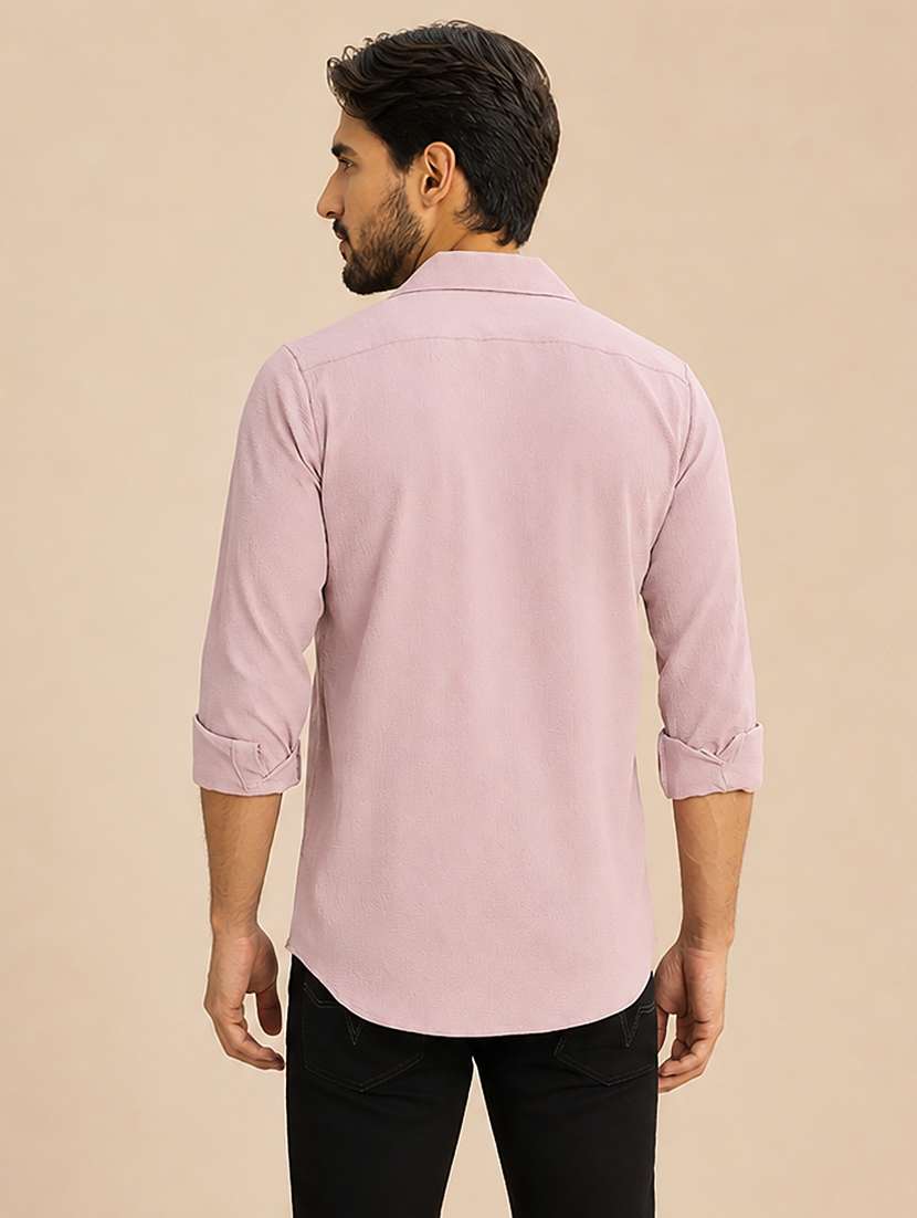 Men Solid Long Sleeve Regular Fit Casual Shirt - 22595571 -  Standard Image - 3