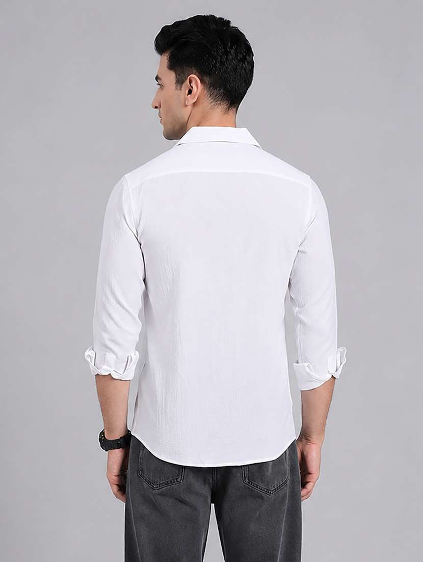 Men Solid Long Sleeve Regular Fit Casual Shirt - 22595573 -  Standard Image - 3