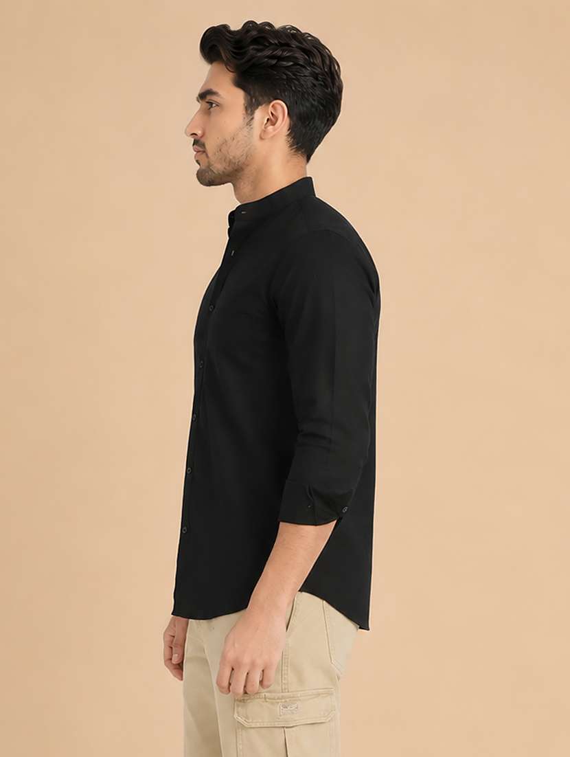 Men Solid Long Sleeve Regular Fit Casual Shirt - 22595580 -  Standard Image - 3