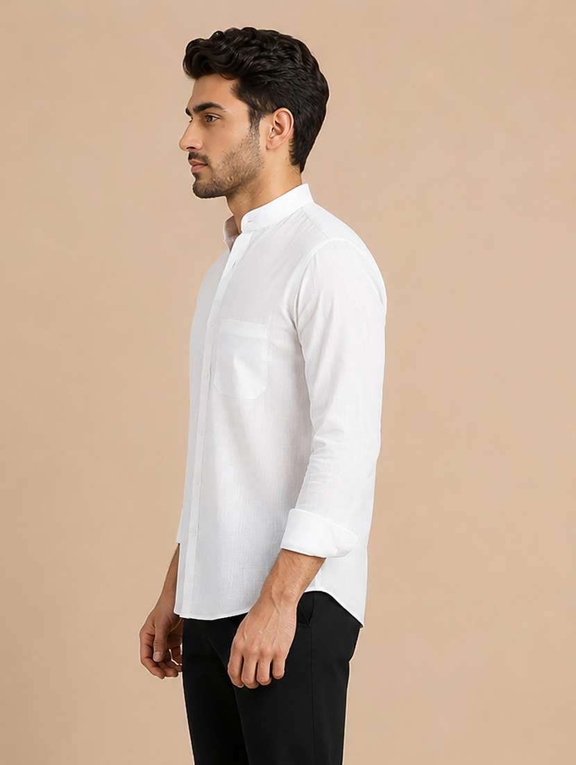 men solid long sleeve regular fit casual shirt - 22595581 -  Standard Image - 3