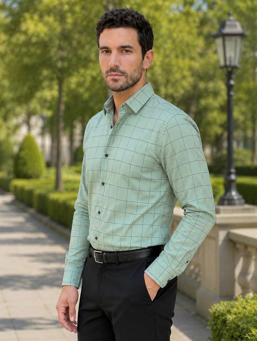 Men Checkered Long Sleeve Regular Fit Formal Shirt - 22595812 -  Standard Image - 3