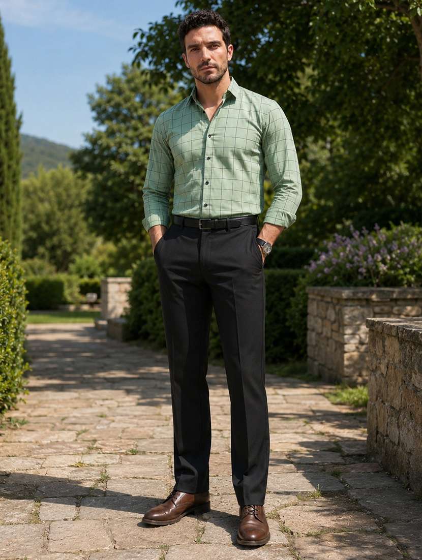 Men Checkered Long Sleeve Regular Fit Formal Shirt - 22595812 -  Standard Image - 5