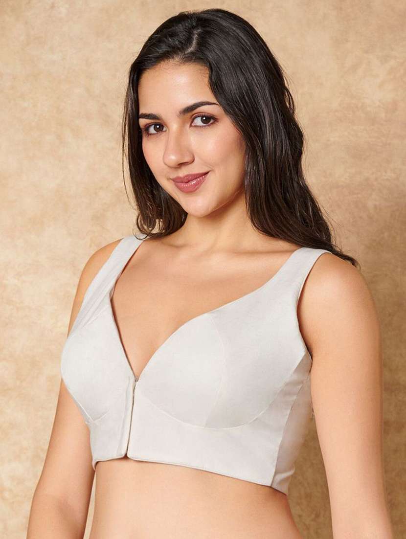 women solid sleeveless stitched blouse - 22595903 -  Standard Image - 3