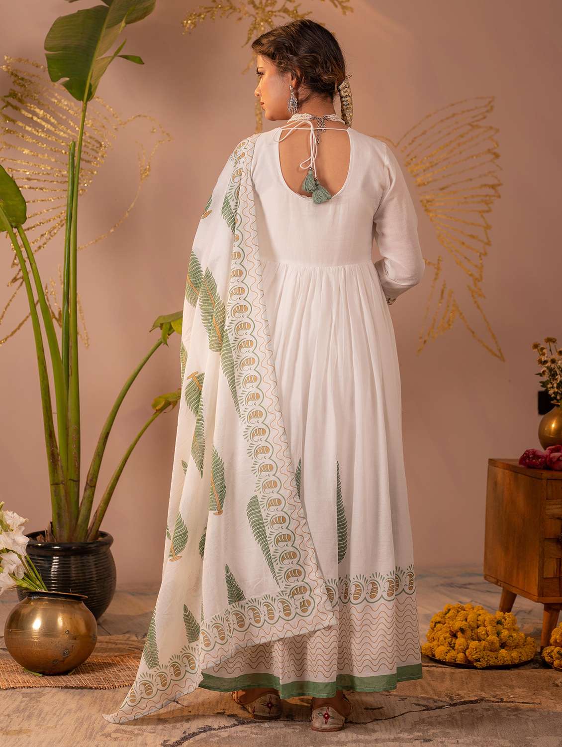 women printed three quarter sleeves kurta dupatta set - 22595985 -  Standard Image - 3