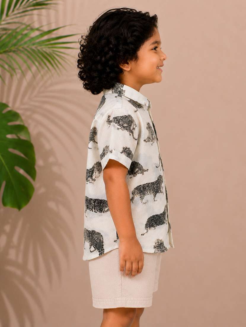 Boys Printed Short Sleeves Shirt And Shorts Set - 22596109 -  Standard Image - 3