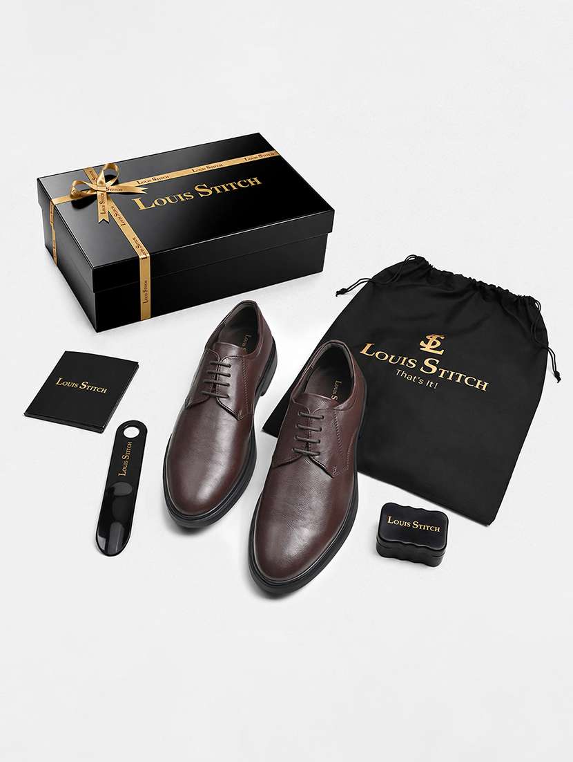 men solid lace up derby shoes - 22596111 -  Standard Image - 5