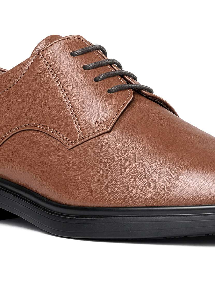 Men Solid Lace Up Derby Shoes - 22596112 -  Standard Image - 3