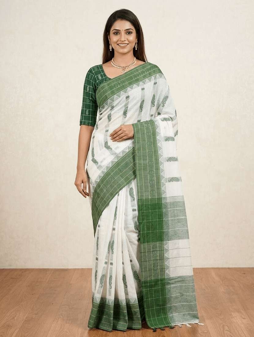 women self design tant saree