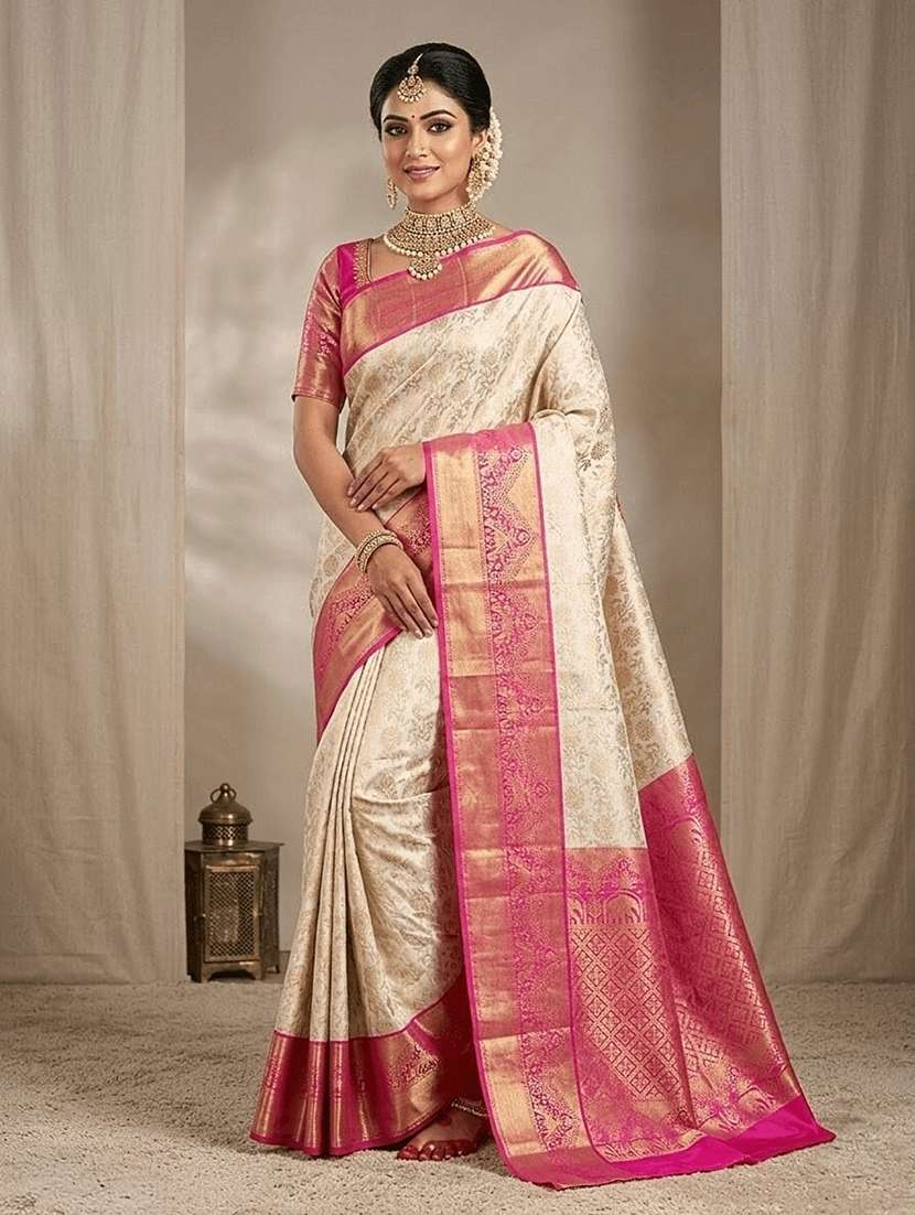 women self design banarasi saree with blouse