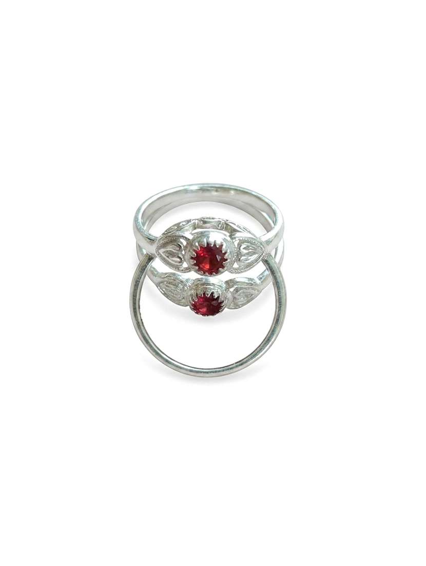 women oxidised adjustable toe ring set 