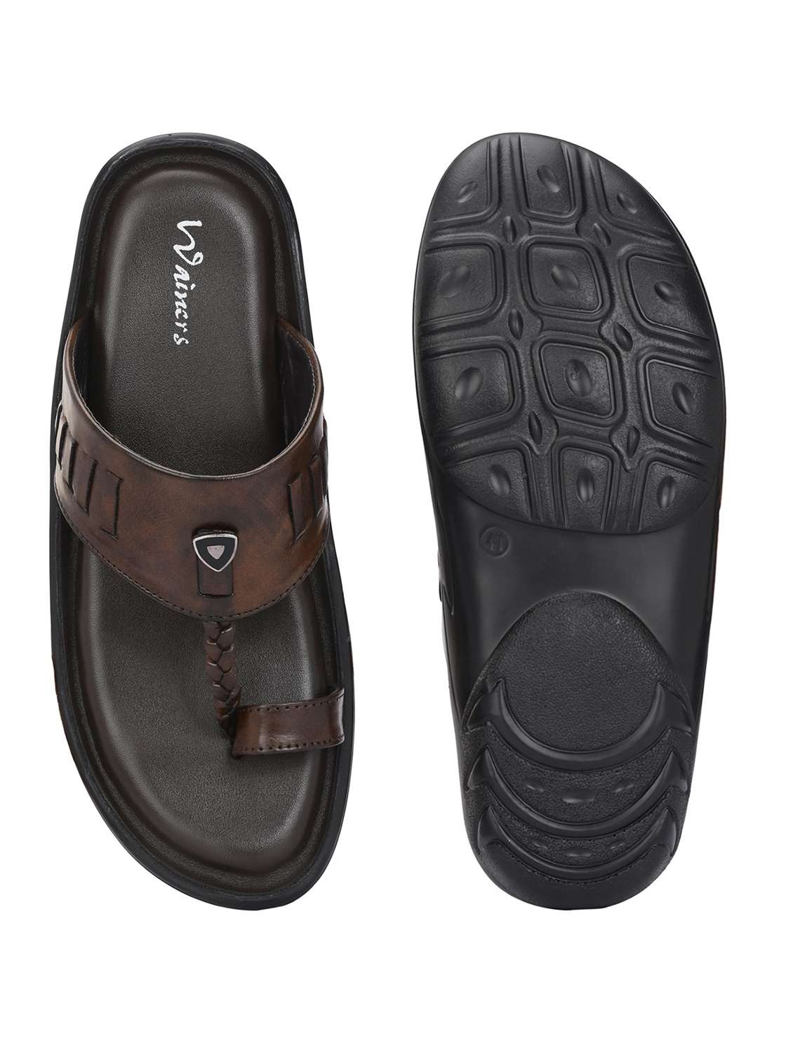men solid slip on kolhapuri sandal - 22596211 -  Standard Image - 5