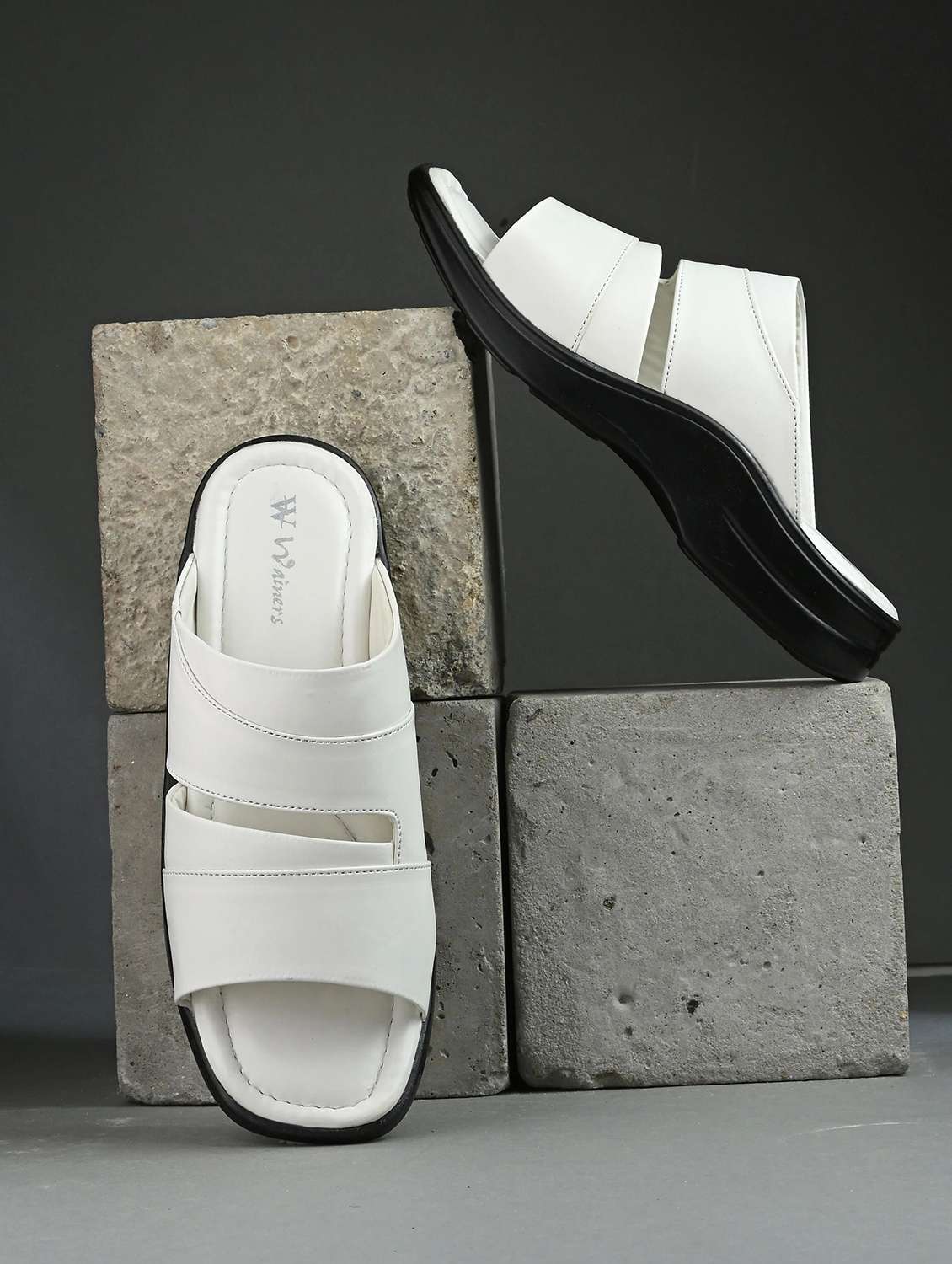 men solid slip on sandal