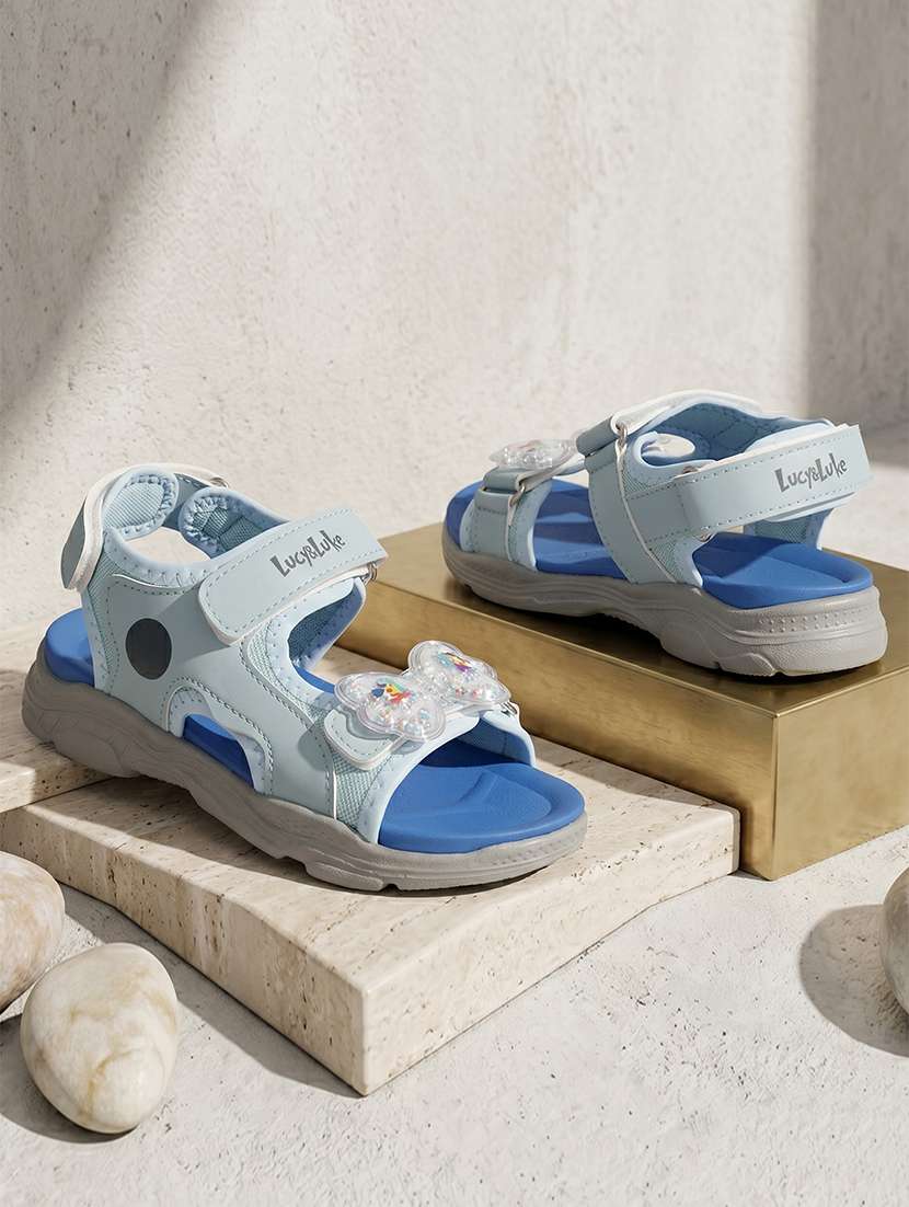 girls solid ankle strap sandal