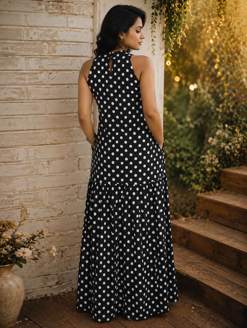 women printed halter neck tiered dress - 22597003 -  Standard Image - 3