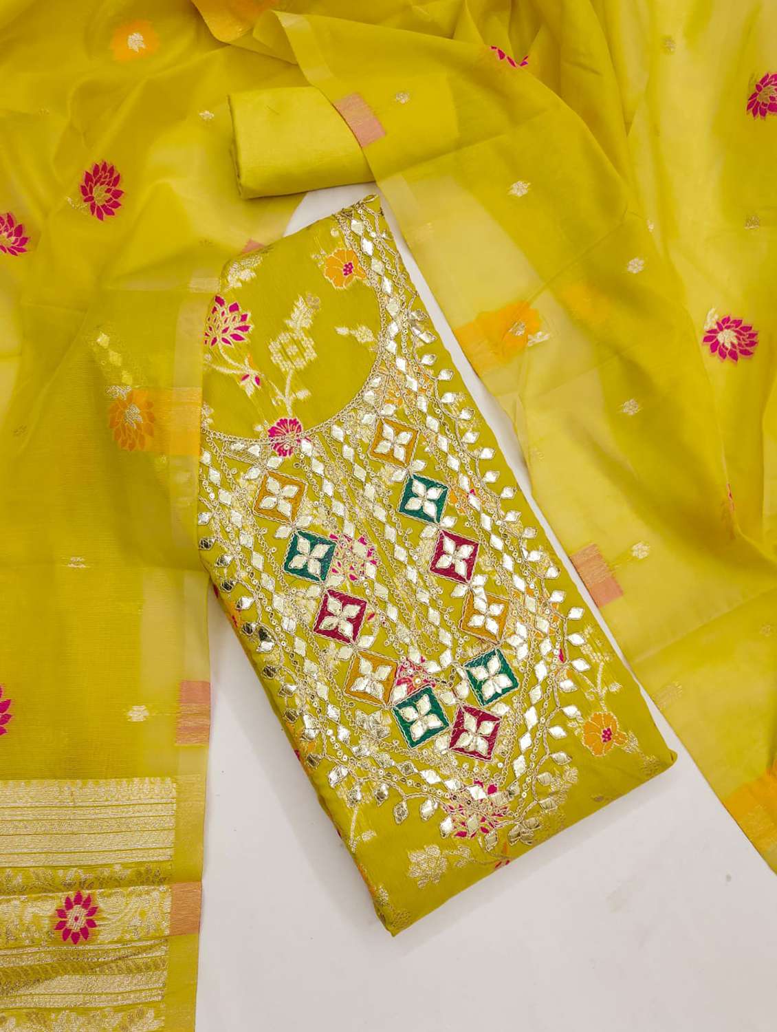 Women Self Design Unstitched Suit Set - 22597030 -  Standard Image - 3