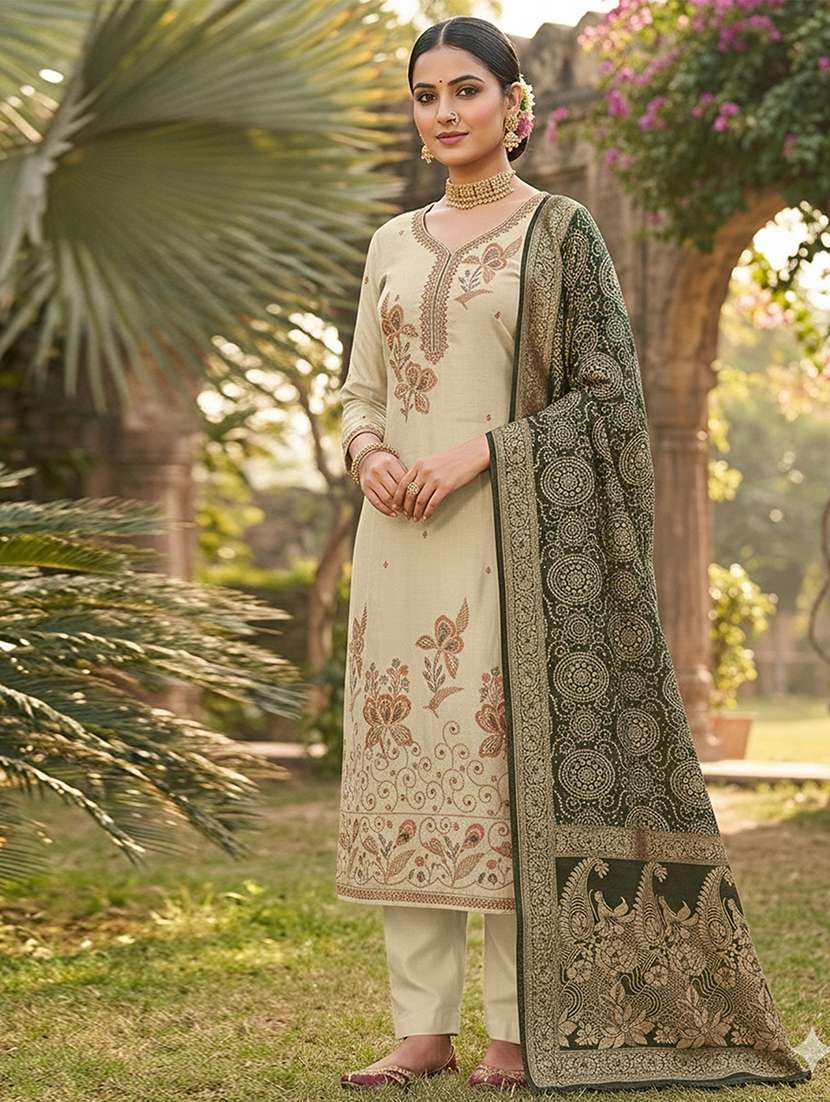 women printed unstitched suit set