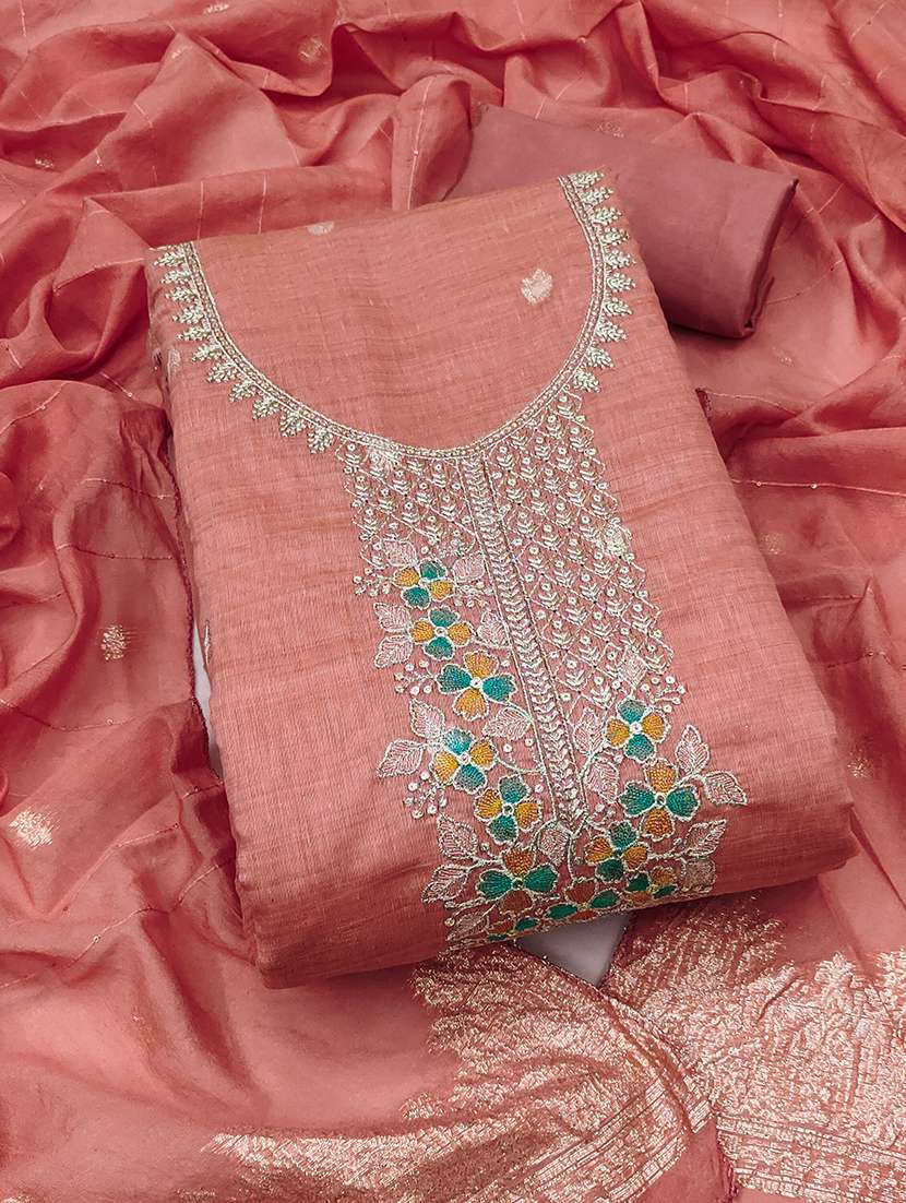 women self design unstitched suit set