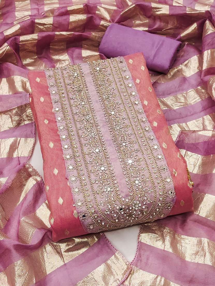 women self design unstitched suit set