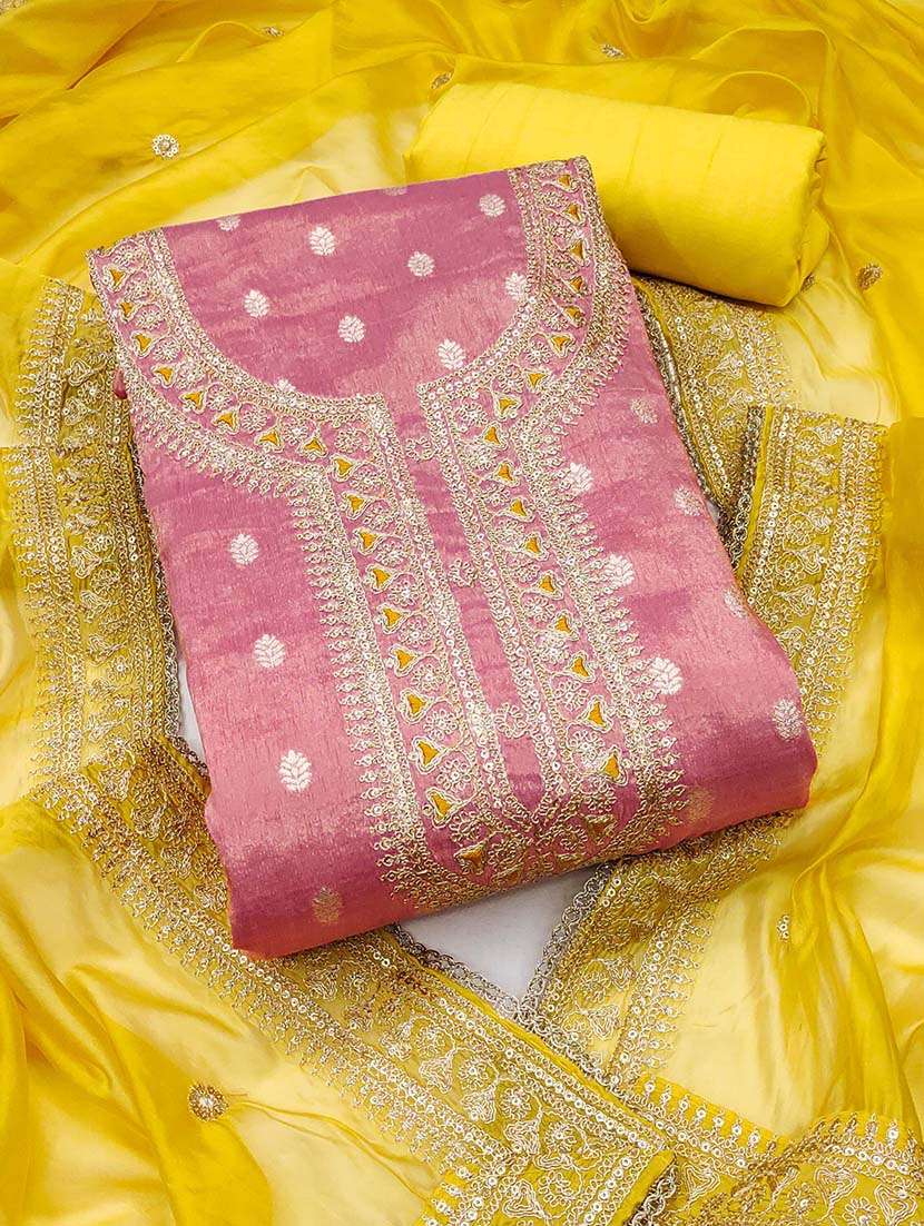 women self design unstitched suit set