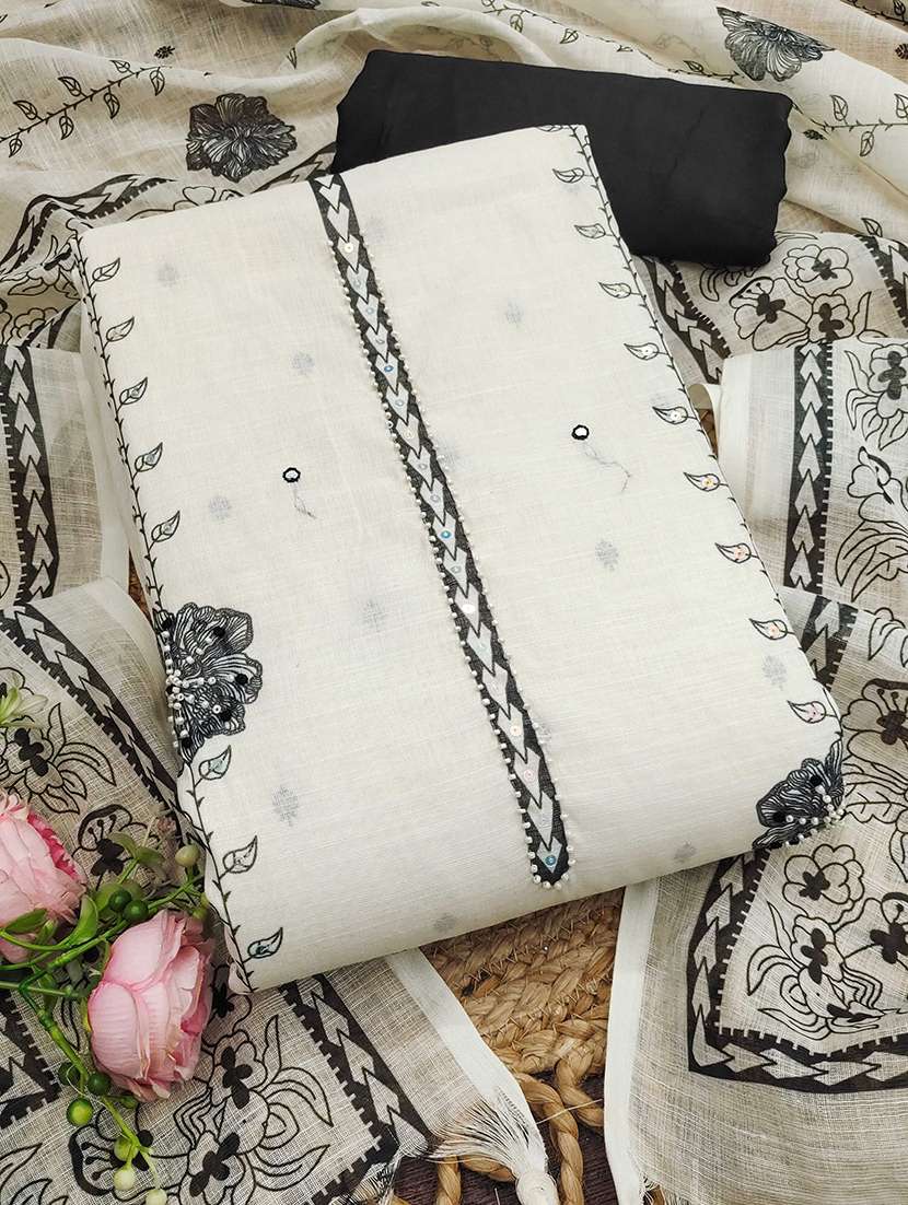 women printed unstitched suit set