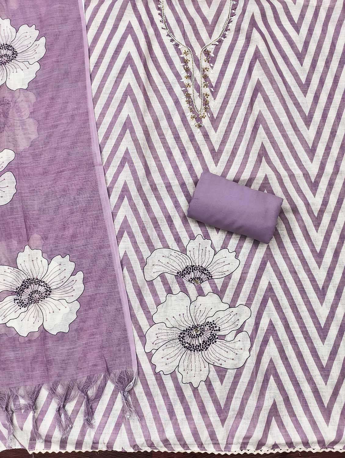 women printed unstitched suit set - 22597420 -  Standard Image - 3