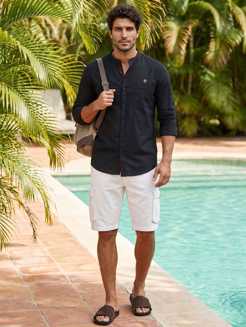 Men Solid Long Sleeves Regular Fit Shirt - 22597442 -  Standard Image - 3