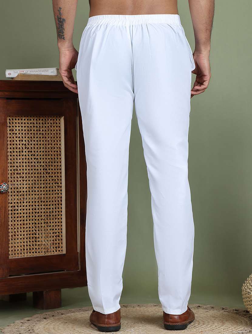Men Solid Mid Rise Ethnic Bottom Wear Pyjama - 22597602 -  Standard Image - 3