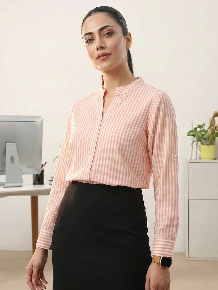 women printed long sleeves regular shirt