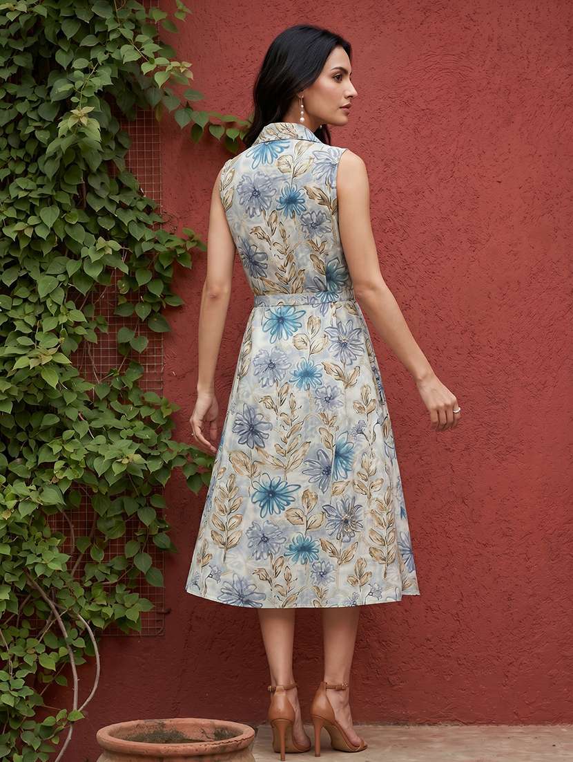 Women Printed Sleeveless A-line Dress - 22597802 -  Standard Image - 3