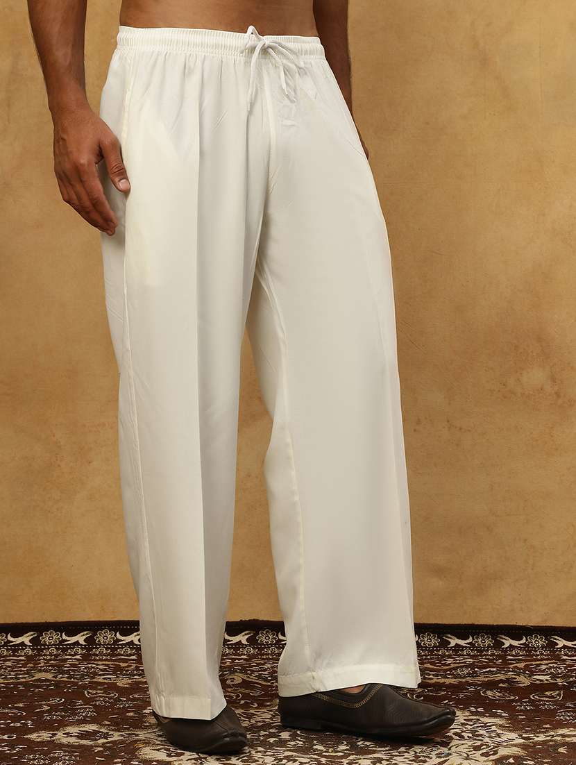 men solid mid rise flat front trouser - 22597872 -  Standard Image - 3