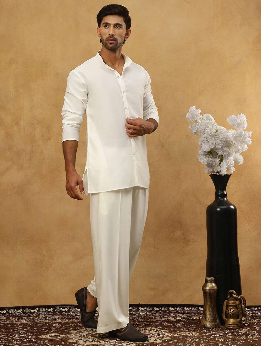 men solid mid rise flat front trouser - 22597872 -  Standard Image - 5