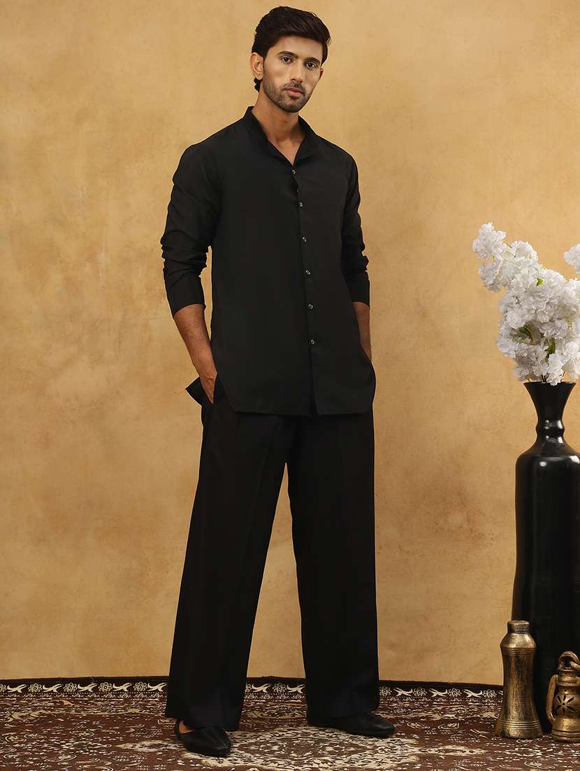 Men Solid Mid Rise Flat Front Trouser - 22597873 -  Standard Image - 5
