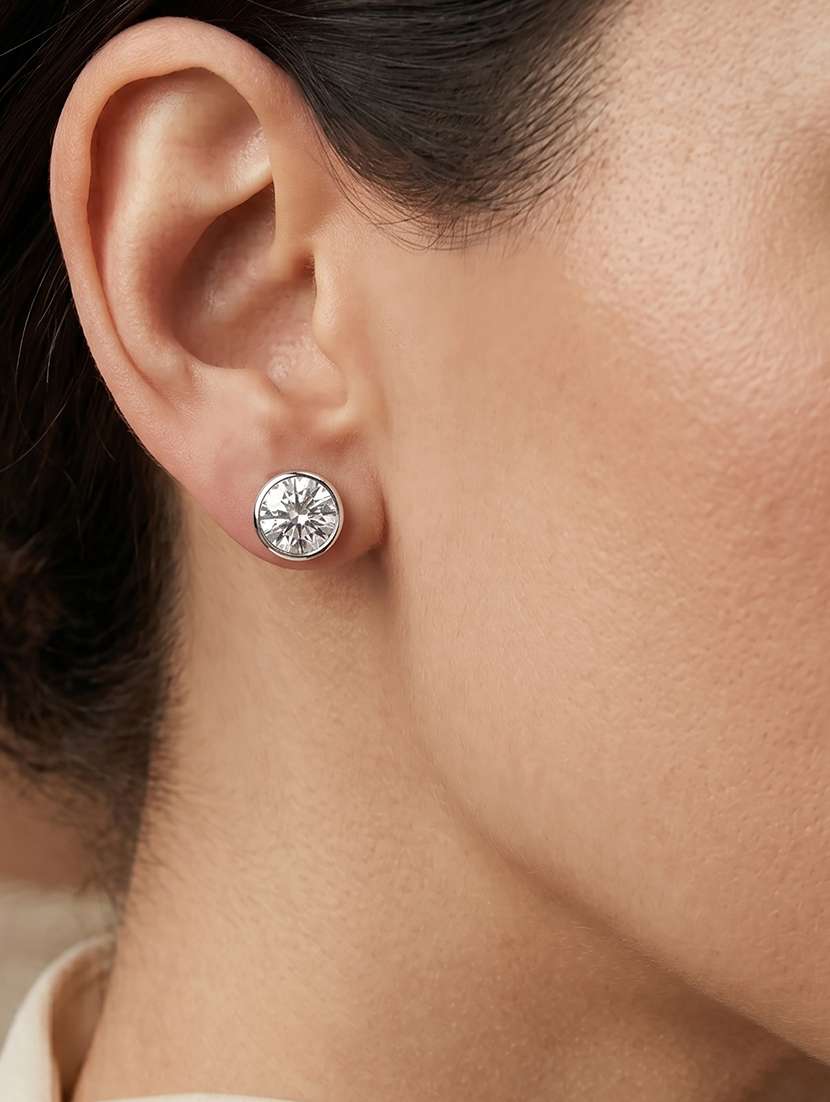 Women Silver Fashion Jewellery Studs - 22597879 -  Standard Image - 3
