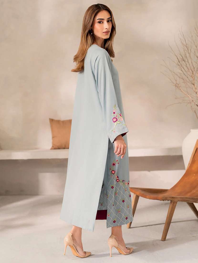 women embroidered long sleeves kurta pant set with dupatta - 22598099 -  Standard Image - 3