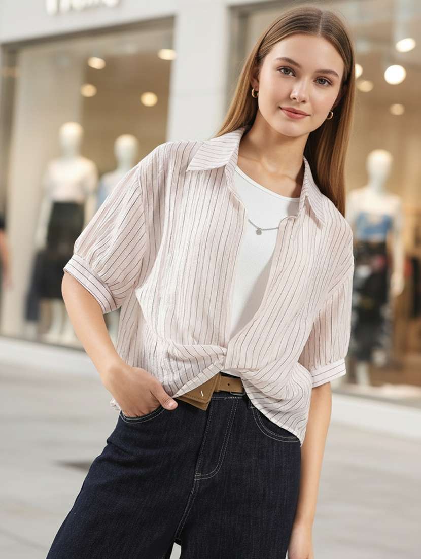 women printed short sleeves regular top