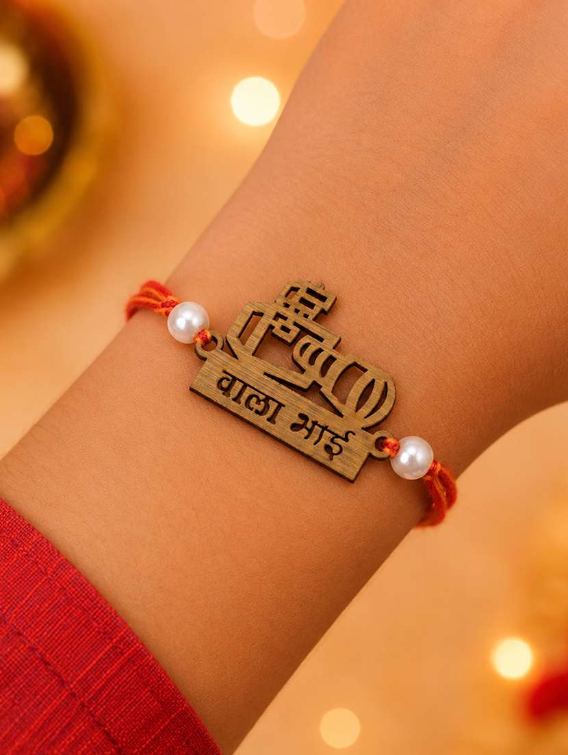  camera carved wooden rakhi 