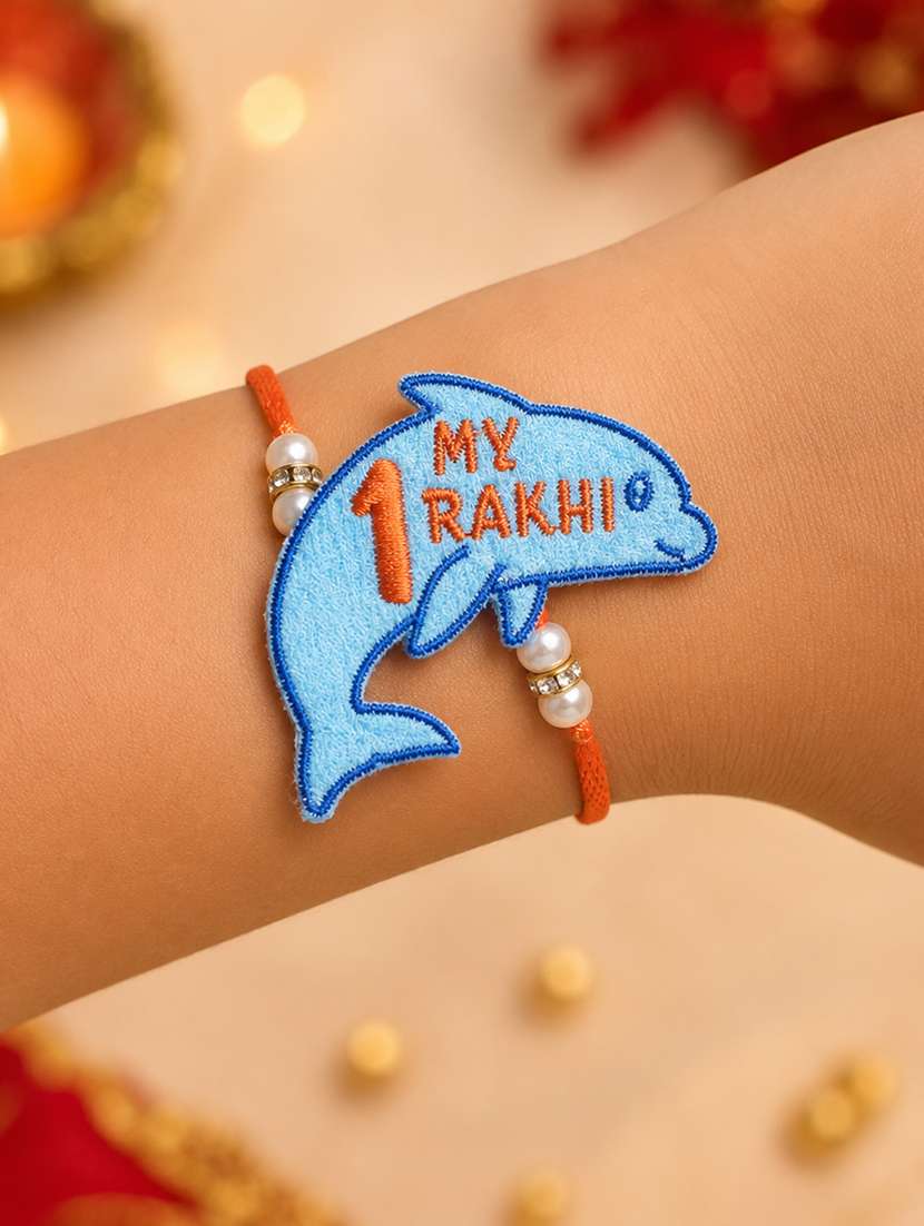 the magic wand trendy dolphin applique my first rakhi
