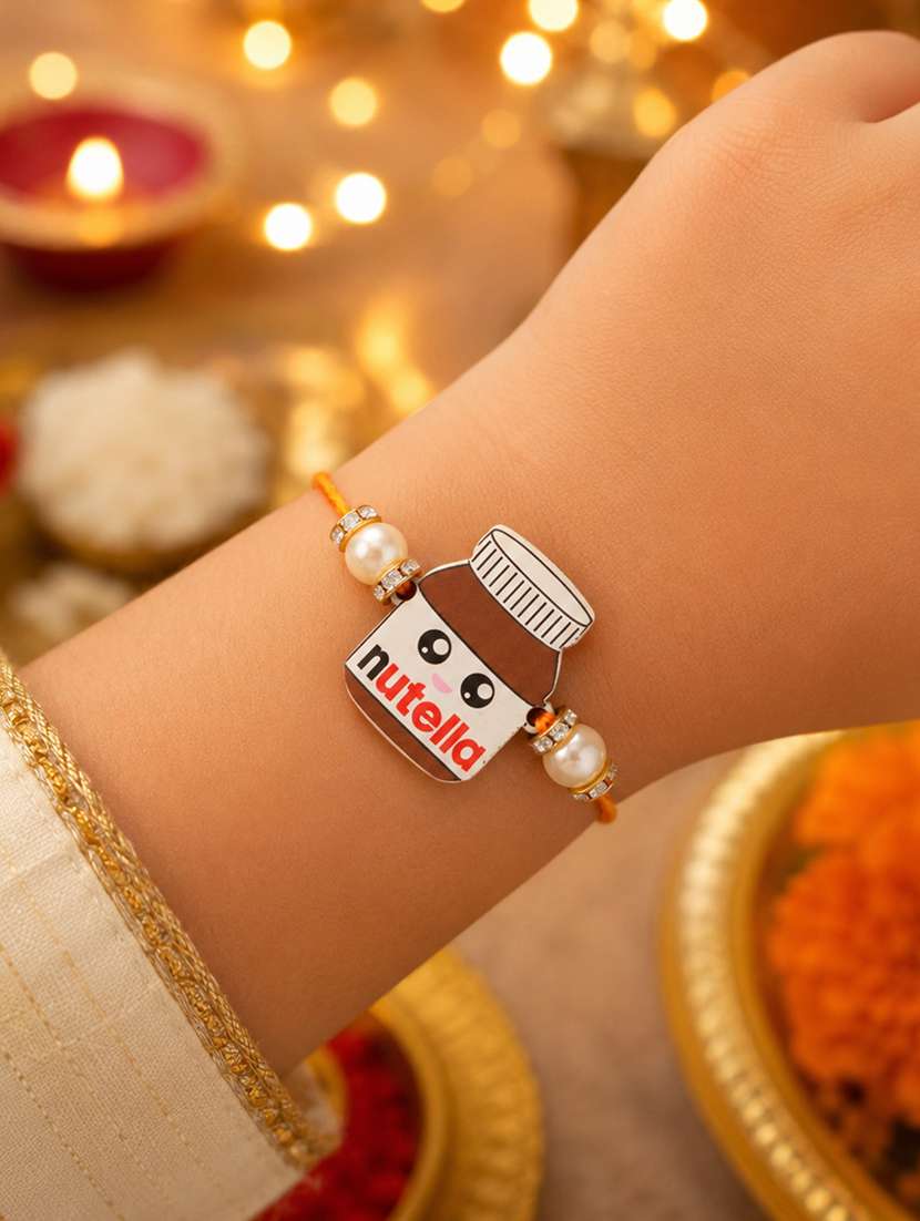 the magic wand trendy quirky peanut butter jar wooden rakhi