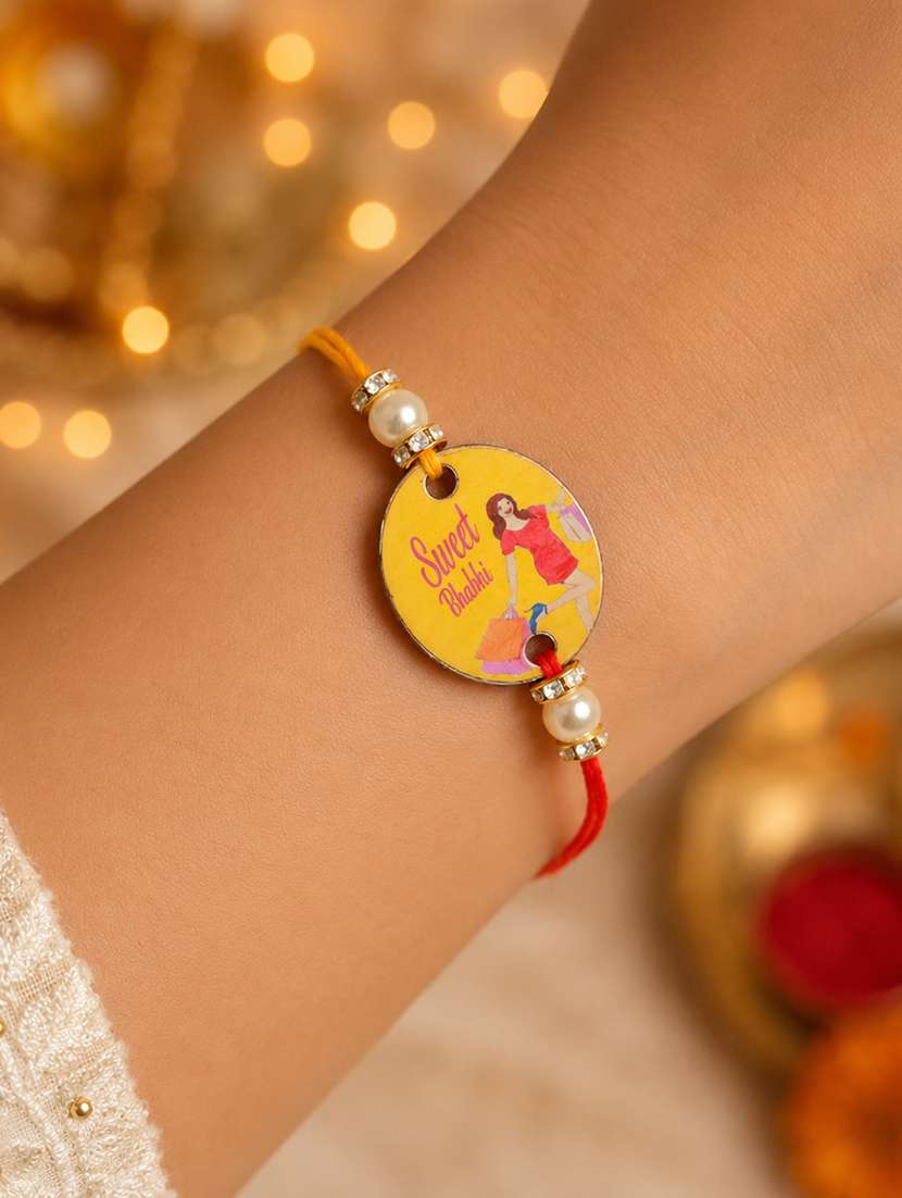 the magic wand trendy stylish sweet bhabhi wooden rakhi 