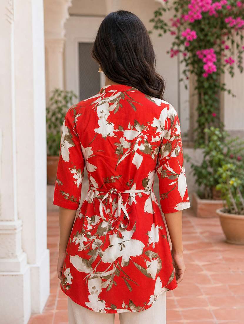 Women Printed Three Quarter Sleeves Regular Top - 22598372 -  Standard Image - 3