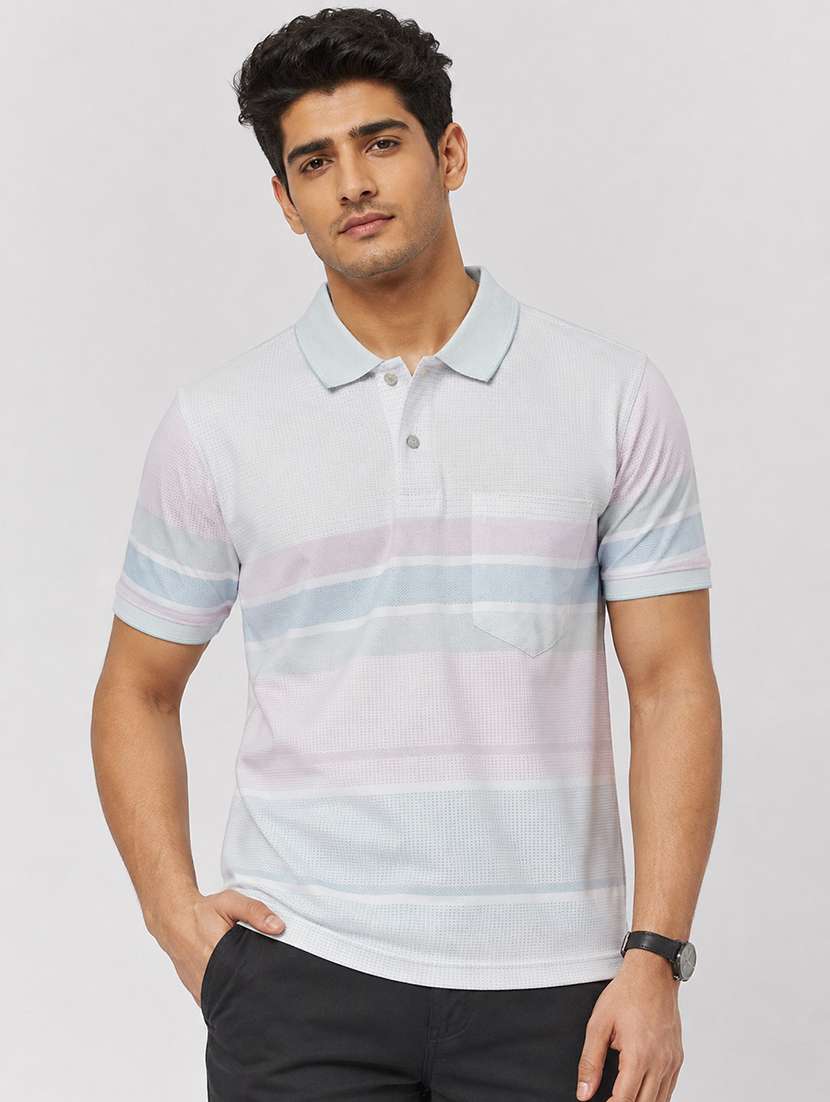 men printed short sleeves polo t-shirt