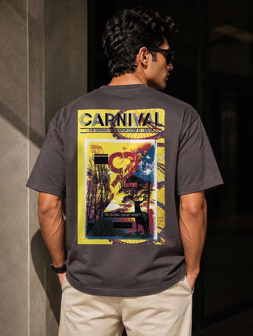 men printed short sleeves oversized t-shirt