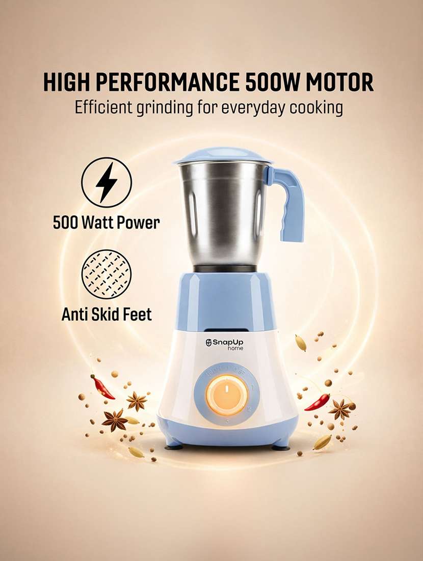 snapup apex mixer grinder 500w blue white 2 jars - 22598463 -  Standard Image - 10