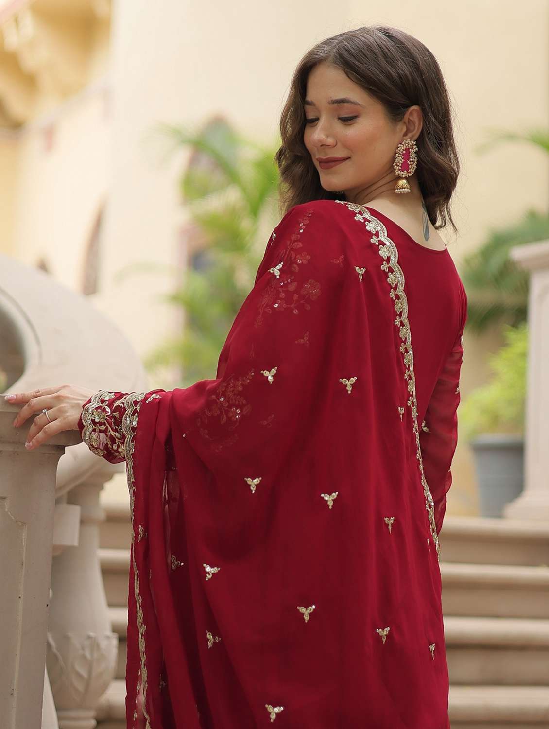 women embroidered long sleeves kurta dupatta set - 22598493 -  Standard Image - 3
