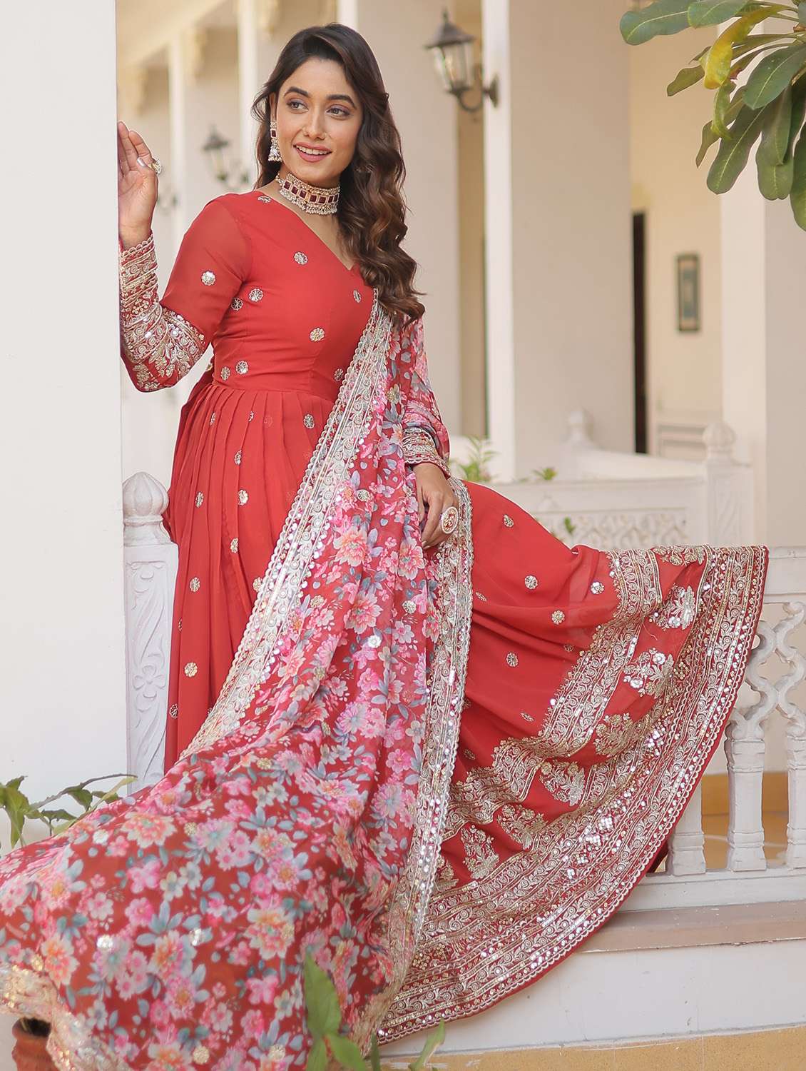women embroidered long sleeves kurta dupatta set - 22598508 -  Standard Image - 3