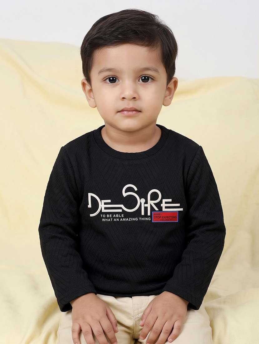 boys printed long sleeves regular fit t-shirt