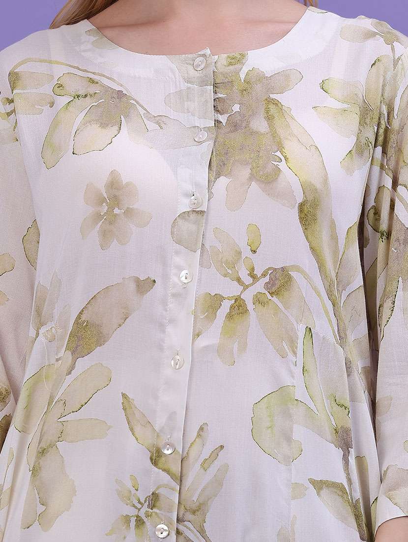 Women Printed Three Quarter Sleeve A-line Kurta - 22600400 -  Standard Image - 5