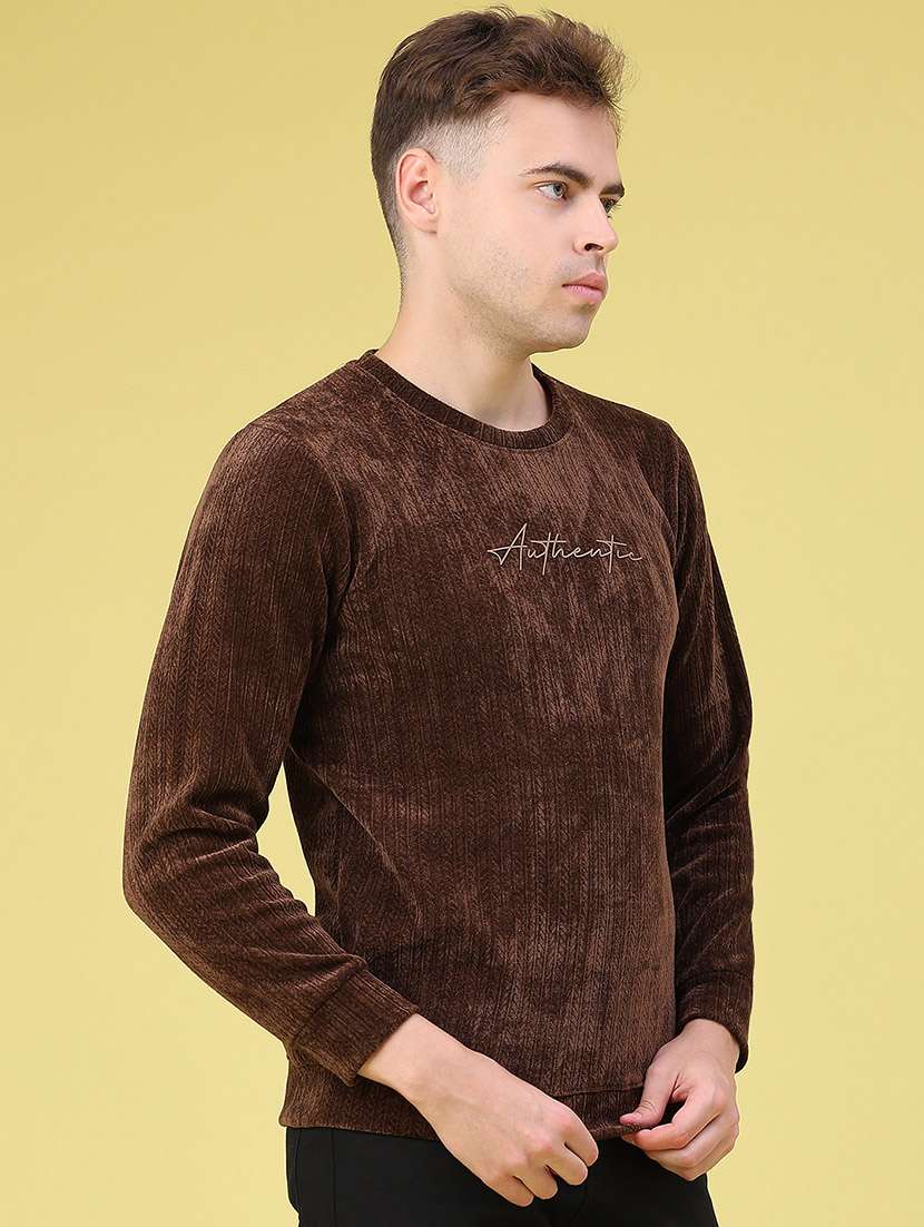 Men Self Design Long Sleeves Regular Fit Sweatshirt - 22600531 -  Standard Image - 3