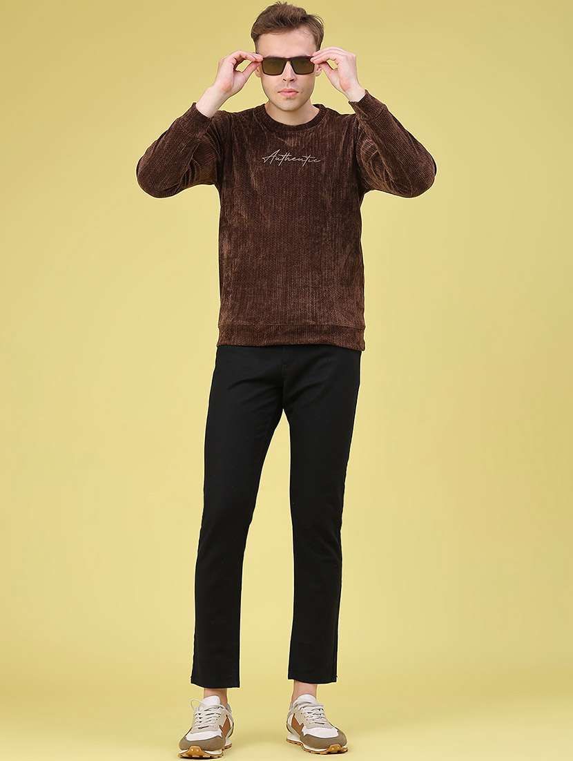 Men Self Design Long Sleeves Regular Fit Sweatshirt - 22600531 -  Standard Image - 5