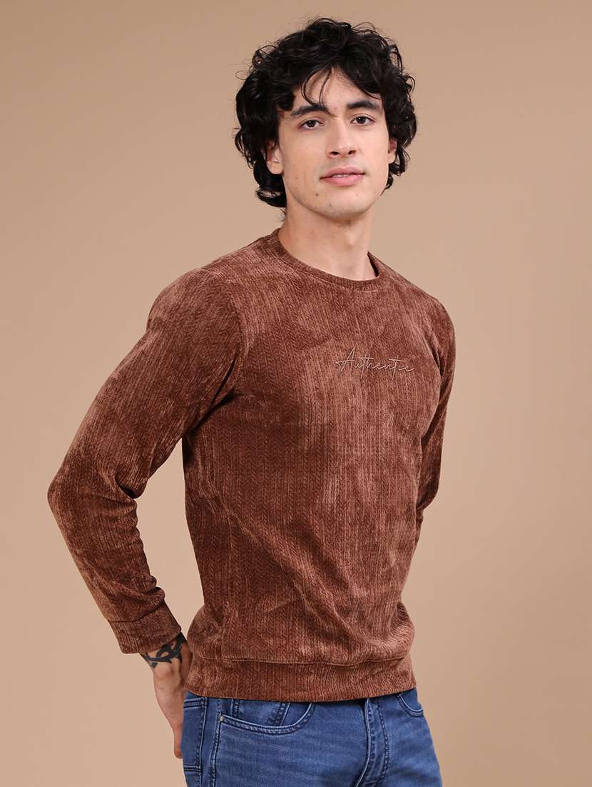 Men Self Design Long Sleeves Regular Fit Sweatshirt - 22600533 -  Standard Image - 5